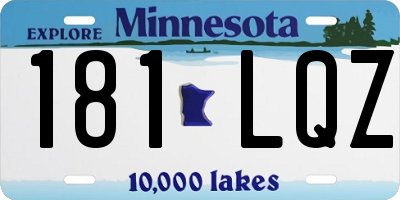 MN license plate 181LQZ