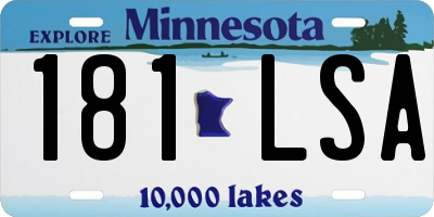 MN license plate 181LSA