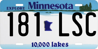 MN license plate 181LSC