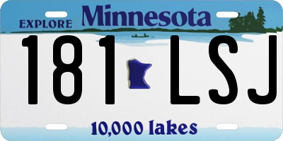 MN license plate 181LSJ