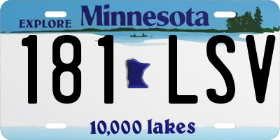 MN license plate 181LSV