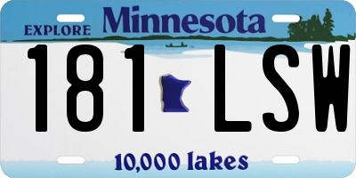 MN license plate 181LSW