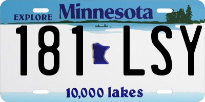 MN license plate 181LSY