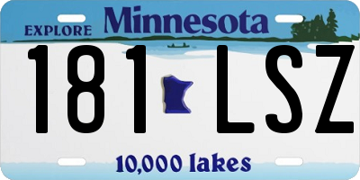 MN license plate 181LSZ