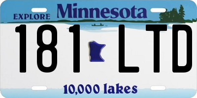 MN license plate 181LTD