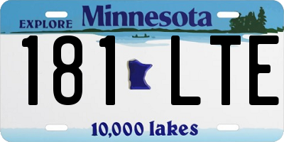 MN license plate 181LTE