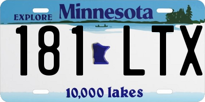 MN license plate 181LTX