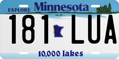 MN license plate 181LUA