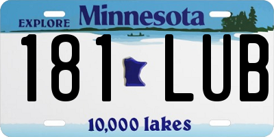 MN license plate 181LUB