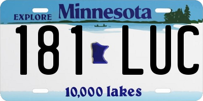 MN license plate 181LUC