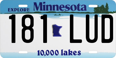 MN license plate 181LUD