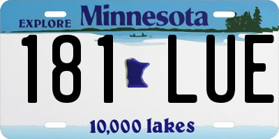 MN license plate 181LUE
