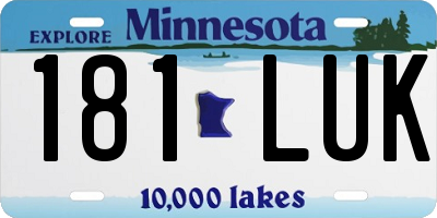 MN license plate 181LUK