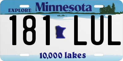MN license plate 181LUL