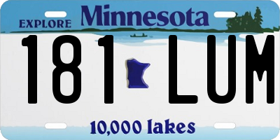 MN license plate 181LUM