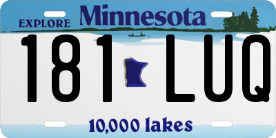 MN license plate 181LUQ
