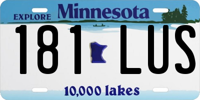MN license plate 181LUS