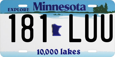 MN license plate 181LUU