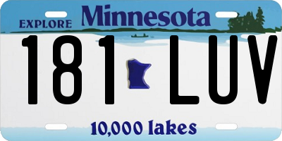 MN license plate 181LUV