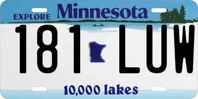 MN license plate 181LUW