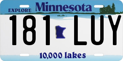MN license plate 181LUY