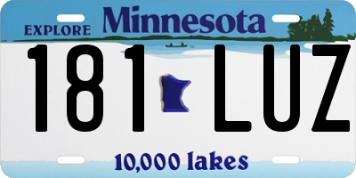 MN license plate 181LUZ