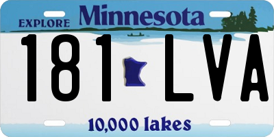 MN license plate 181LVA
