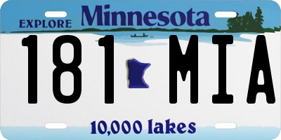 MN license plate 181MIA