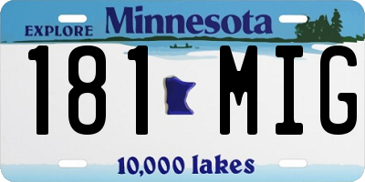 MN license plate 181MIG