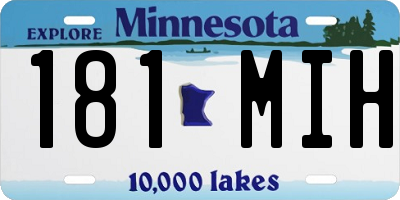 MN license plate 181MIH