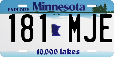 MN license plate 181MJE