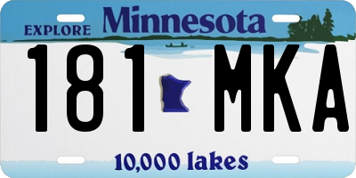 MN license plate 181MKA