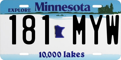 MN license plate 181MYW