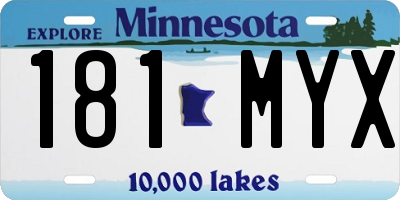MN license plate 181MYX