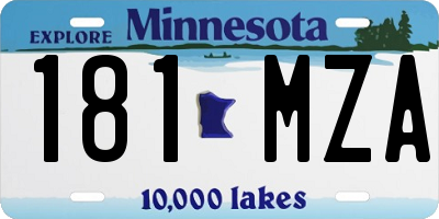 MN license plate 181MZA