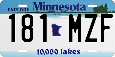 MN license plate 181MZF