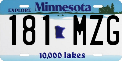 MN license plate 181MZG