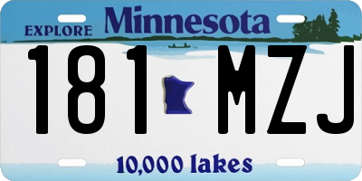 MN license plate 181MZJ
