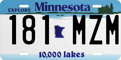 MN license plate 181MZM