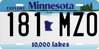 MN license plate 181MZO