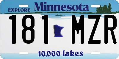 MN license plate 181MZR