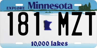 MN license plate 181MZT