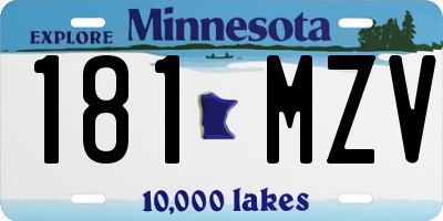 MN license plate 181MZV