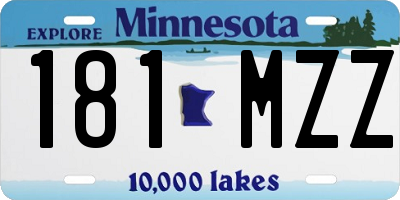 MN license plate 181MZZ