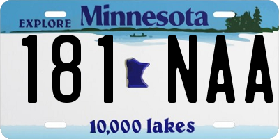 MN license plate 181NAA