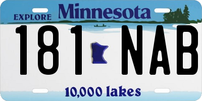 MN license plate 181NAB