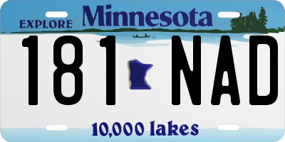 MN license plate 181NAD