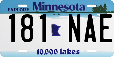 MN license plate 181NAE