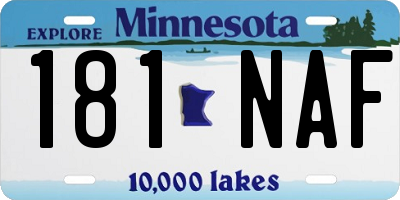 MN license plate 181NAF