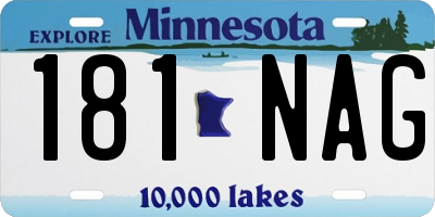 MN license plate 181NAG